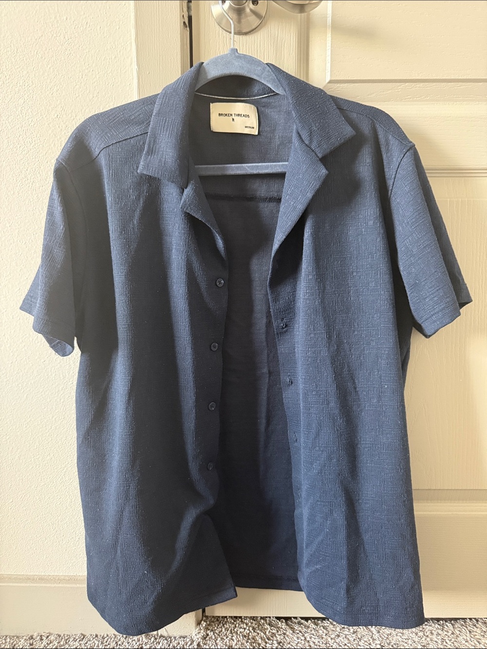 Broken Threads Men's Navy Short-Sleeve Button-Down & Shorts Set